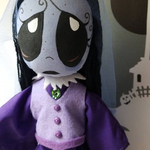 Gloomsville's Misery art cloth 11-inch /or 16.5 inch doll member of Ruby Gloom Manor Made-to-Order Gothic doll image 2