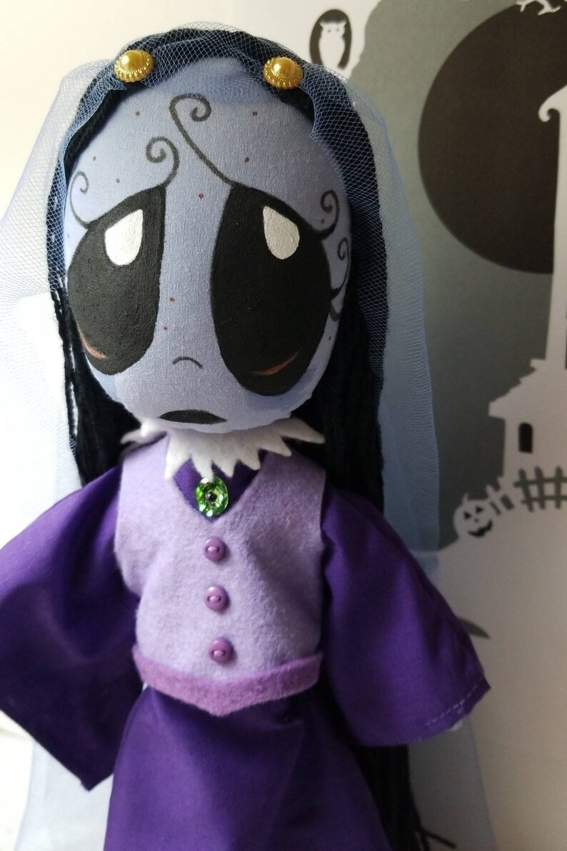 Gloomsville's Misery art cloth 11-inch /or 16.5 inch doll member of Ruby Gloom Manor Made-to-Order Gothic doll image 2