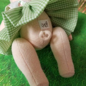 OoAK Piglet piggy pig plush doll, Penelope /or Coco ball-jointed merino-wool 12 30cm tall GIRL w curl tails image 8