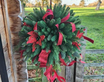 Kissing ball Christmas topiary ball hanging basket very large