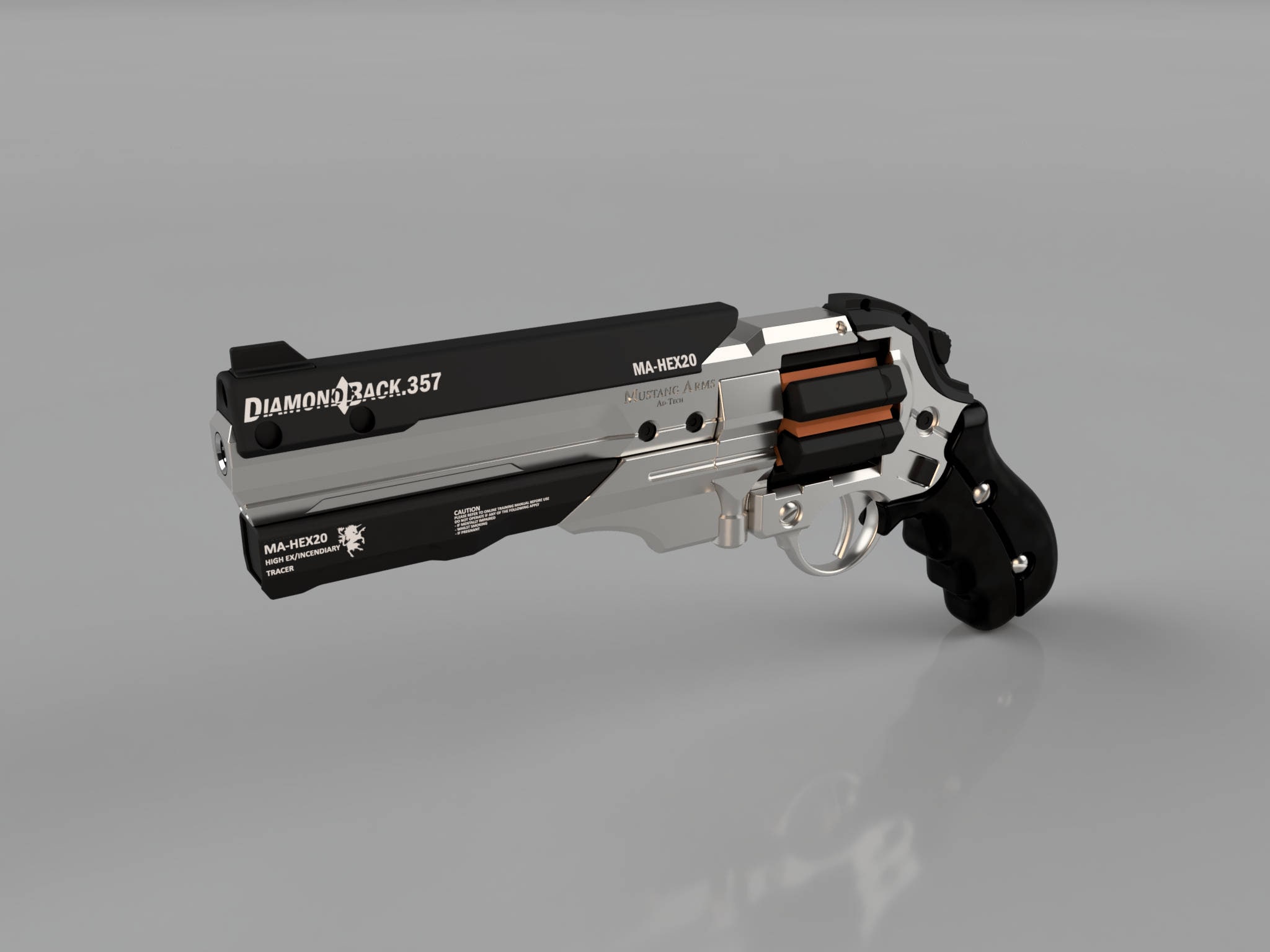 Deus Ex: Human Revolution Diamondback .357 Revolver Modell - Etsy.de