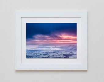 Misty Valley, Castleton, Mam Tor, Derbyshire, England. British Sunrise Landscape Photography.