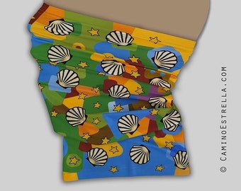 Multifunctional Headwear "Camino Steps" Camino de Santiago outdoor cyclists scarf trekking buff