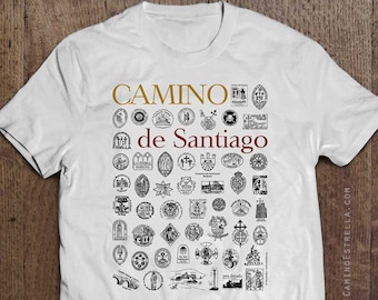 Camino de Santiago Jakobsweg T-Shirt "Sellos"