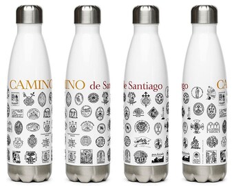 Camino de Santiago stainless steel double wall flask water bottle