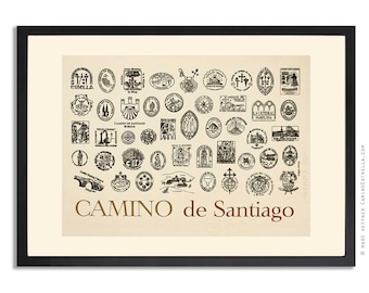 Camino de Santiago Jakobsweg Kunstdruck Poster