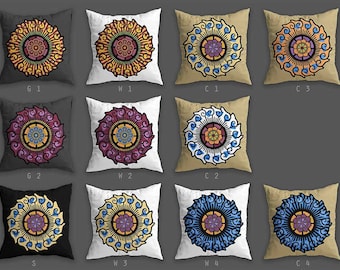 Set of 3 Wheel of Life - Mandala decorative art designer home decor cushion throw pillow cover