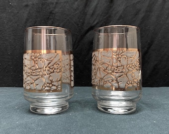 Pair  Mid Century Libbey St. Clair,  Double Water Glasses