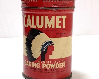 Vintage Free Sample Calumet Baking Powder Tin, First Nations Chief,  Baking Collectible, Hard to Find