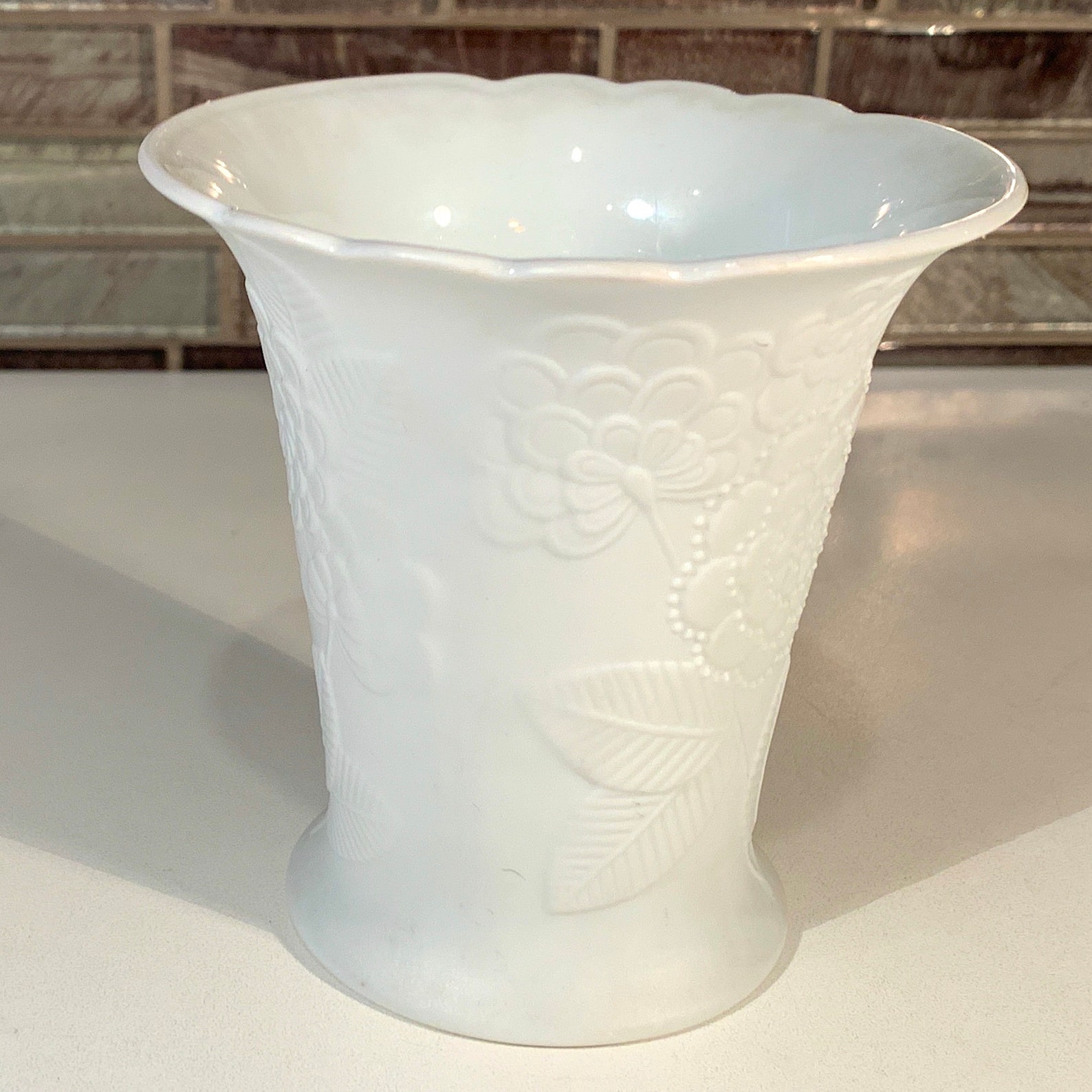 Kaiser Porcelain Vase designed by Manfred Frey, Raised Embossed Floral