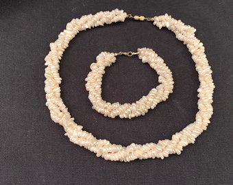 Ensemble collier et bracelet en perles Keshi Torsade d'eau douce : Bijoux de mariée,