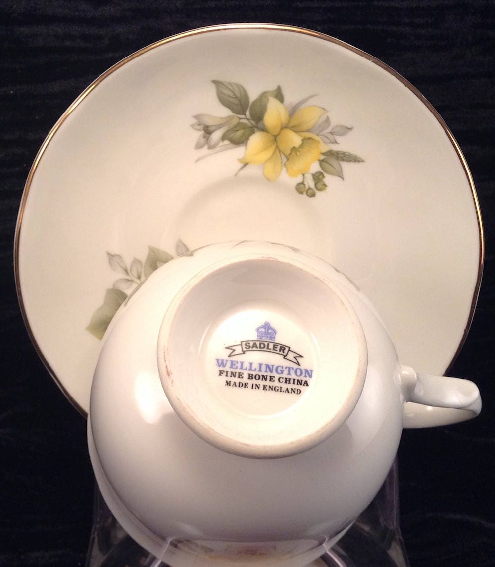 Sadler Fine Bone China Cup and Saucer Yellow Daffodil Etsy Canada
