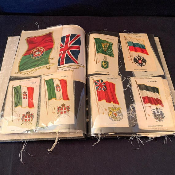 Rare, Antique Cigarette Silks (145), European Flags, Native Americans