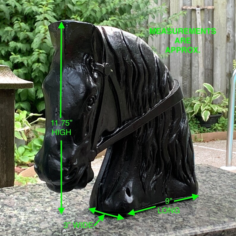 Horse Head Statue Cast Aluminium Garden Decor, Equestrian Gift, Hitching Post Horse Etsy