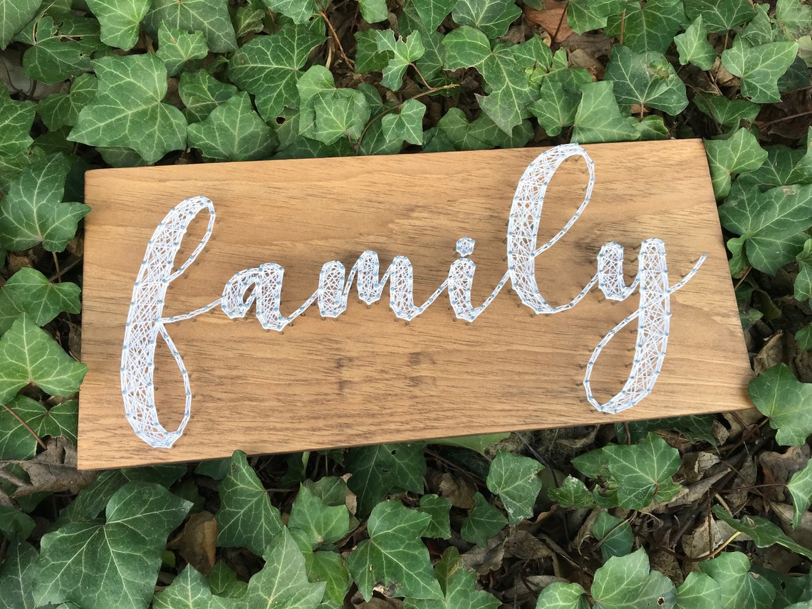 Family String Art Family Sign String Art Sign String Art Etsy