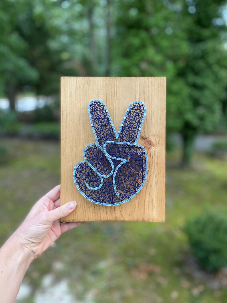 Peace String Art Peace Sign Peace String Art Sign Etsy
