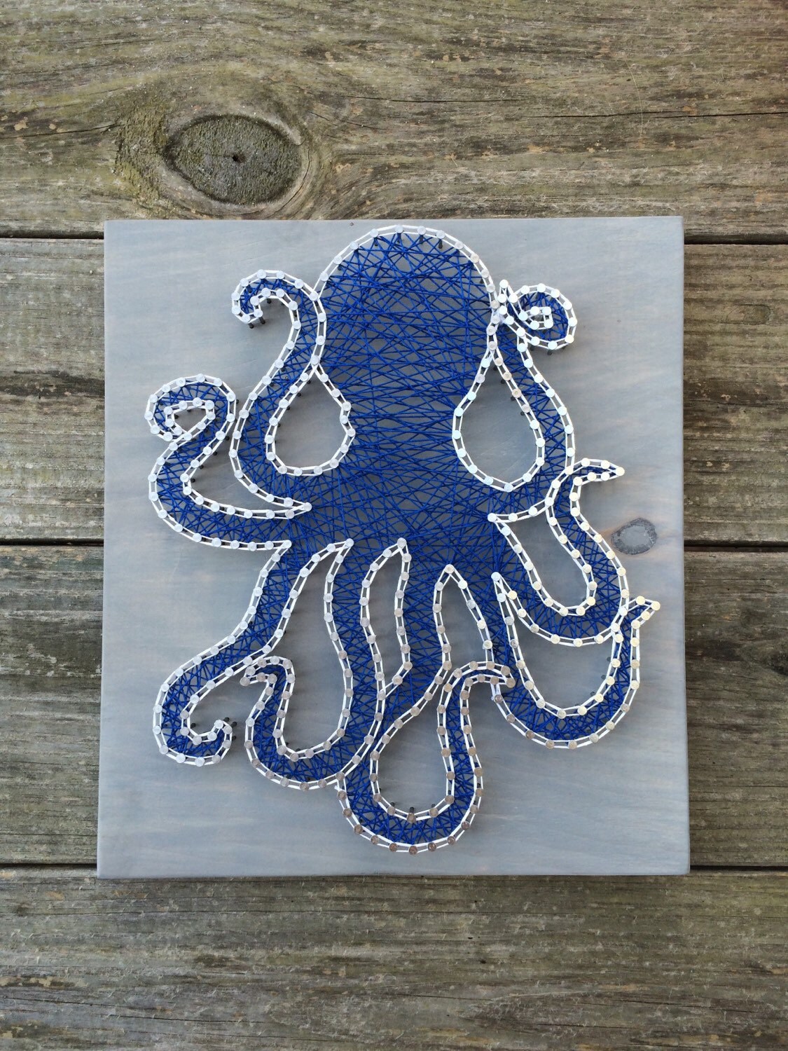 Octopus Handmade Rustic Wood String and Nail Art Beach ...