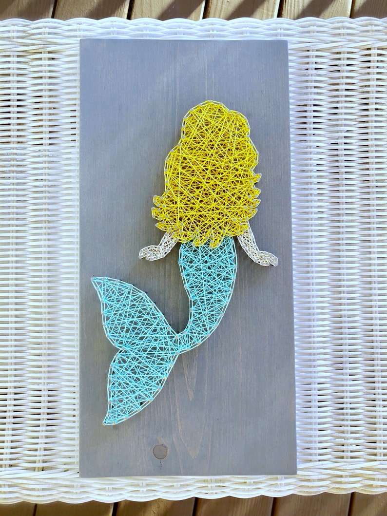 Mermaid String Art Mermaid Sign I'm a Mermaid String Etsy