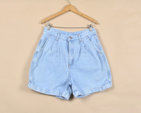 90s vintage Bill Blass Pastel Coral Denim High Waist Shorts