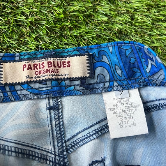Paris Blues 90s/Y2K Blue Patterned Flare Pants - image 4