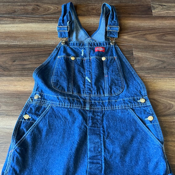 Dickies VIntage Denim Dark Wash Overalls - image 4