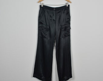 BCBG 2000s Low Rise Cargo Style Black Pants