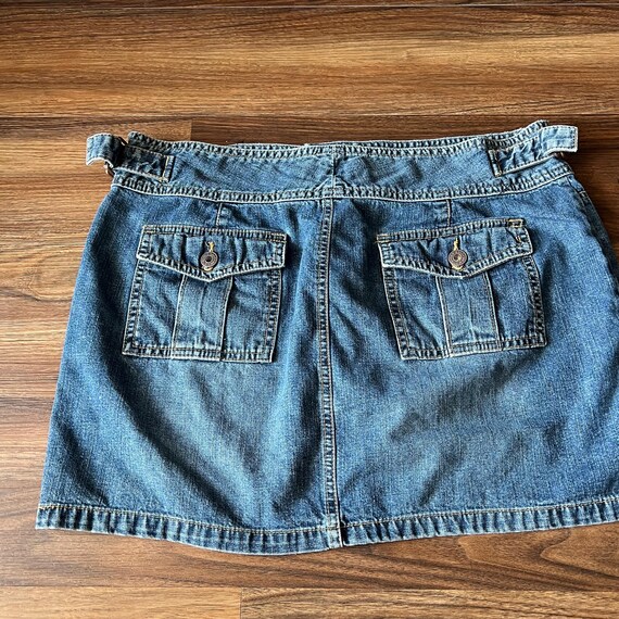 Vintage 2000s sequin denim blue mini skirt