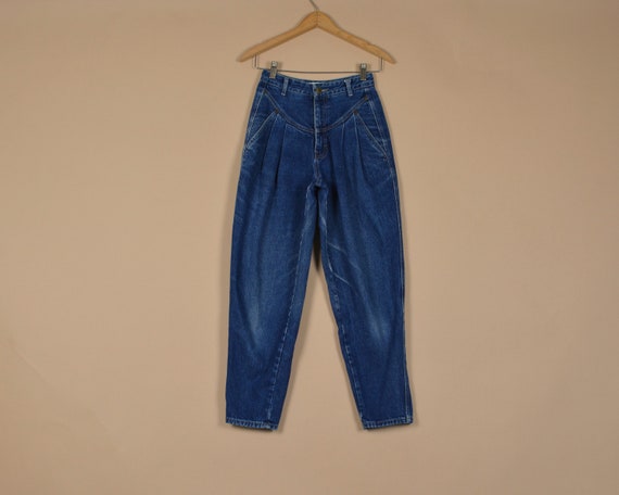 Calvin Klein Size 23 Vintage Denim Pleated Front … - image 2