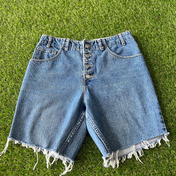 Guess Size 30 Button Fly Vintage Denim Cutoff Sho… - image 3