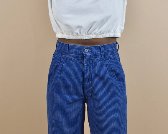 Vintage Size 26 Striped Denim Trouser Pants