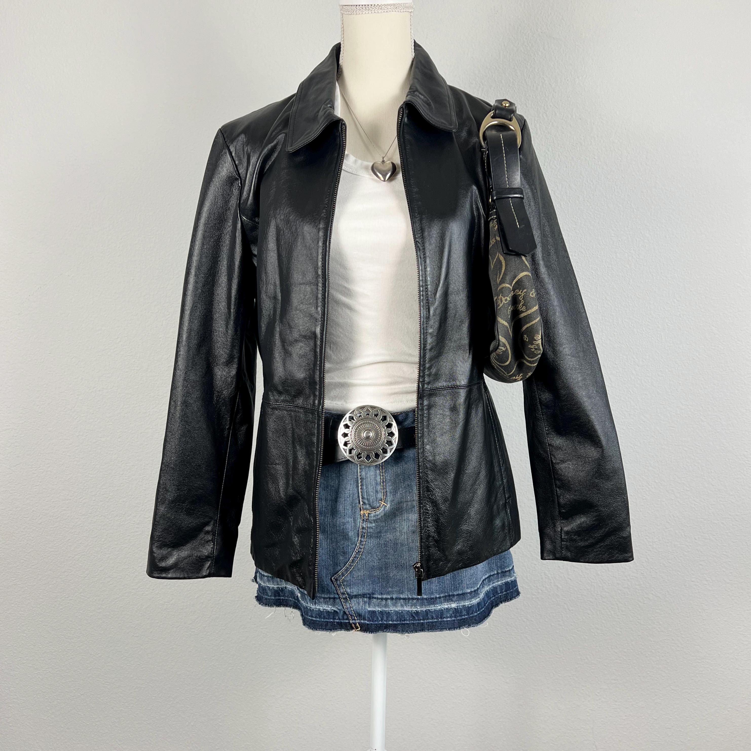 2000s Unknown Zip Gimmick Leather Jacket