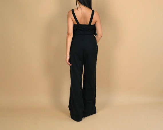 Act 1 70s Wide Leg Black Vintage Jumpsuit - image 2