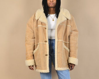 Vintage 1970s Corduroy Shearling Jacket 