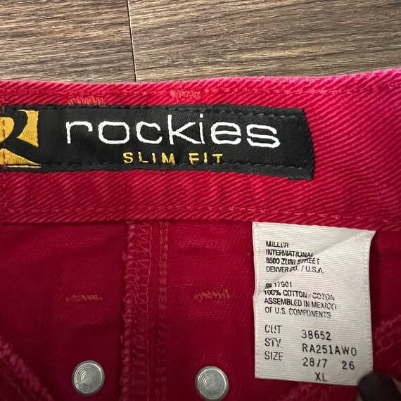 Rockies Size 25 Red Vintage Western Denim Jeans - image 5