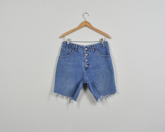Guess Size 30 Button Fly Vintage Denim Cutoff Sho… - image 2
