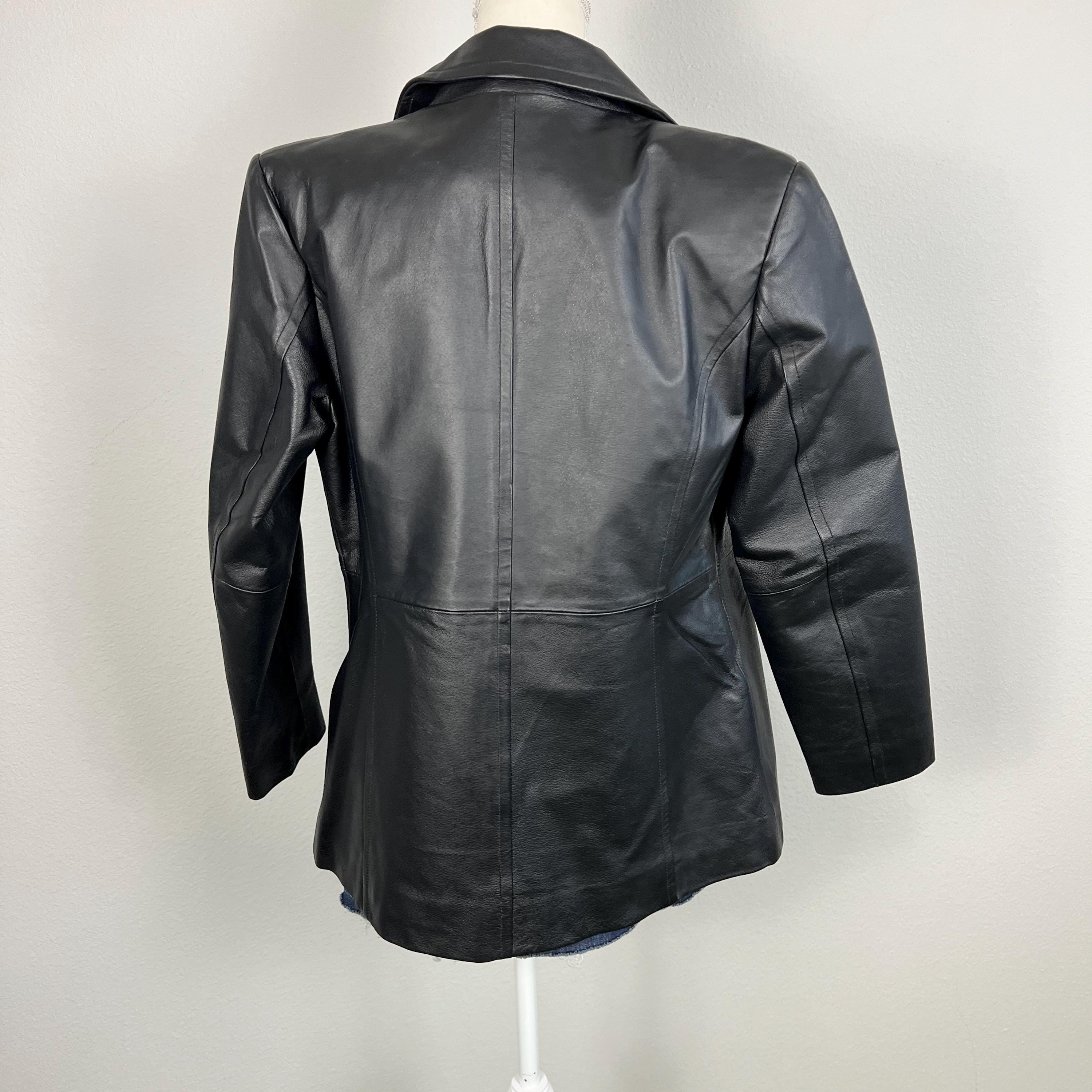 Worthington M Vintage Leather Button up Jacket - Etsy
