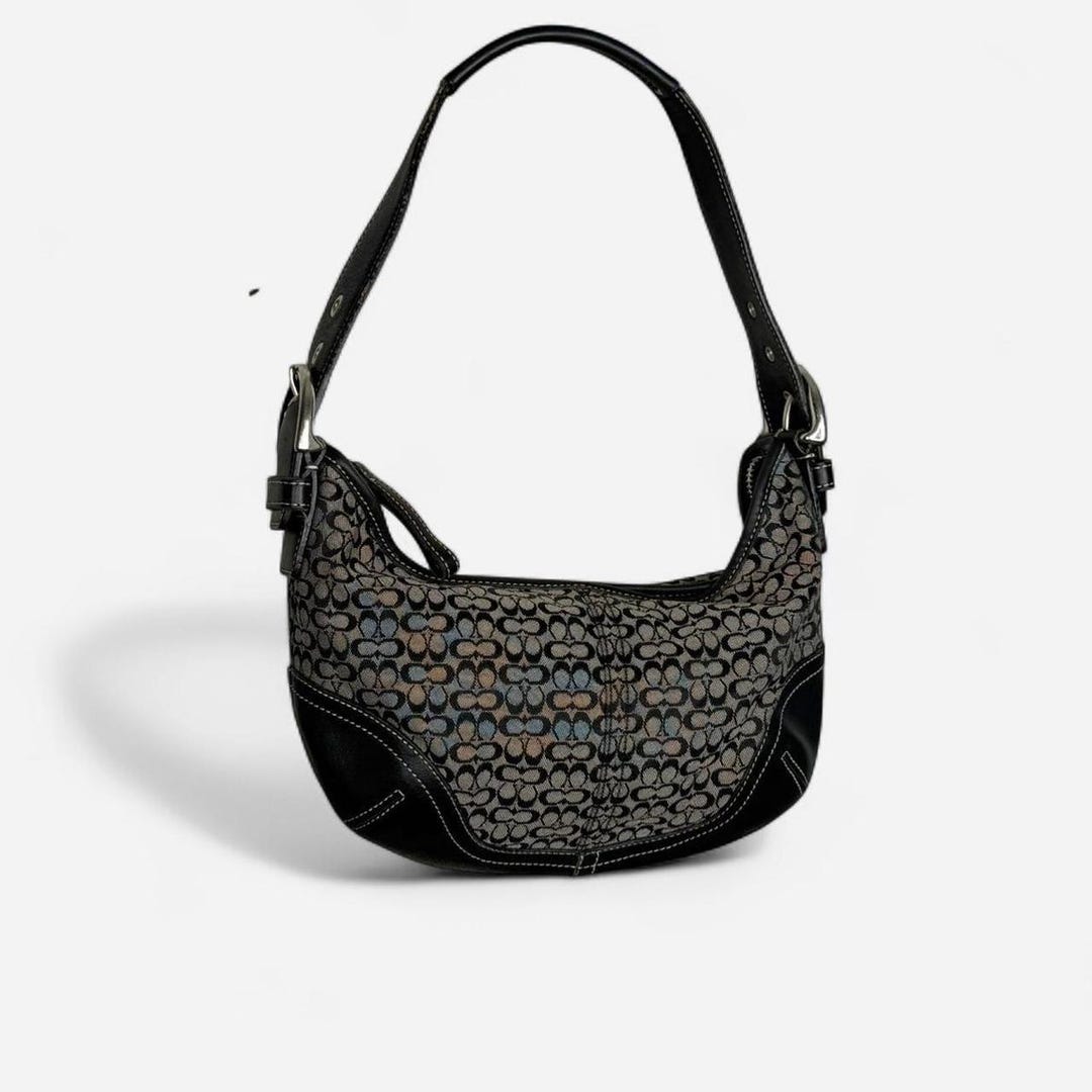 バッグ COACH Black one shoulder Bag archive y2k 90s COACH Leather Shoulder Bag Y2K Grunge Vintage Black