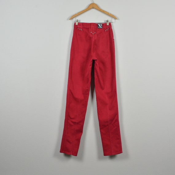 Rockies Size 25 Red Vintage Western Denim Jeans - image 3