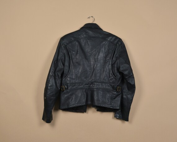 70s Leather Motorcycle Style Jacket - image 2