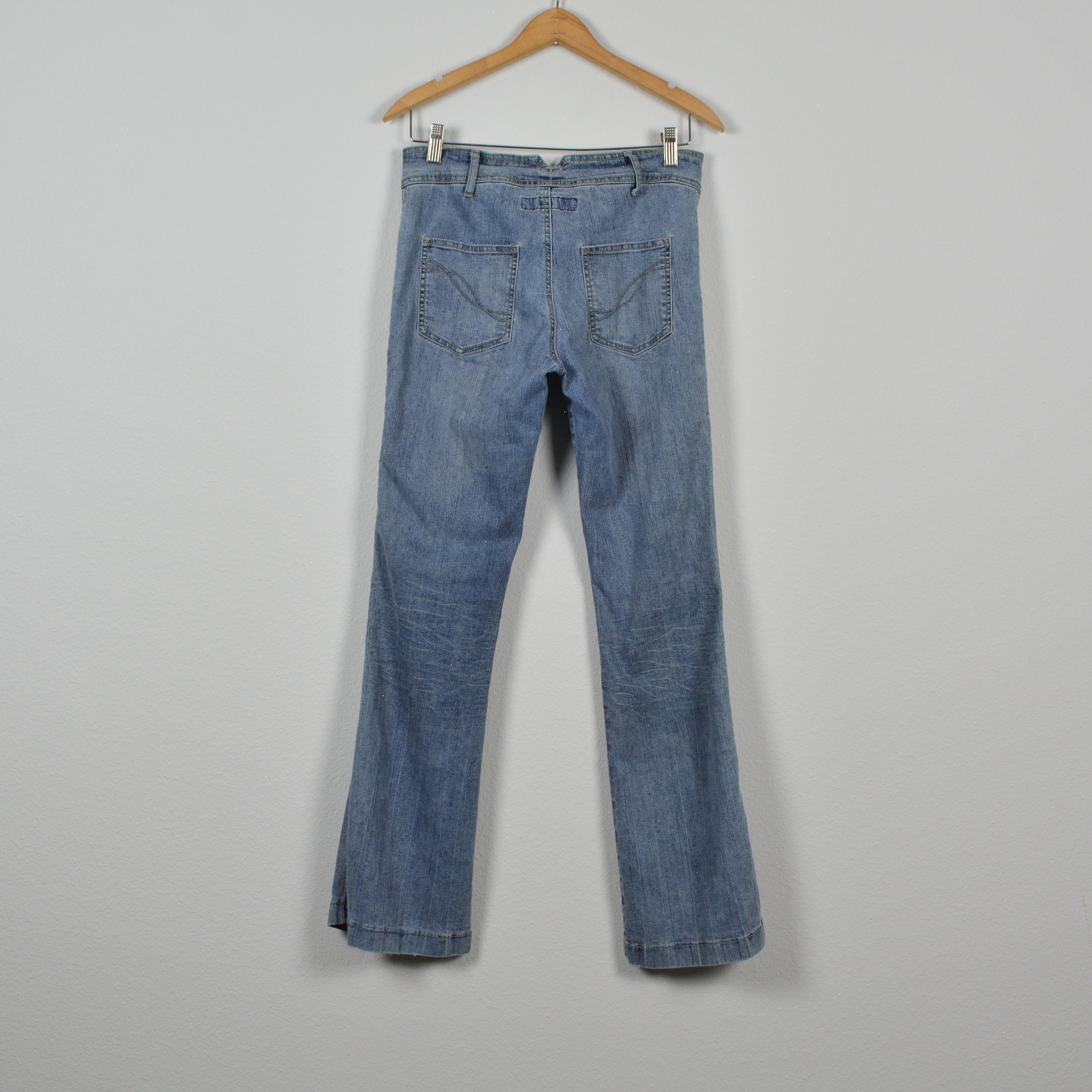 2000s Low Rise Flare Zipper Side Detail Jeans - Etsy UK