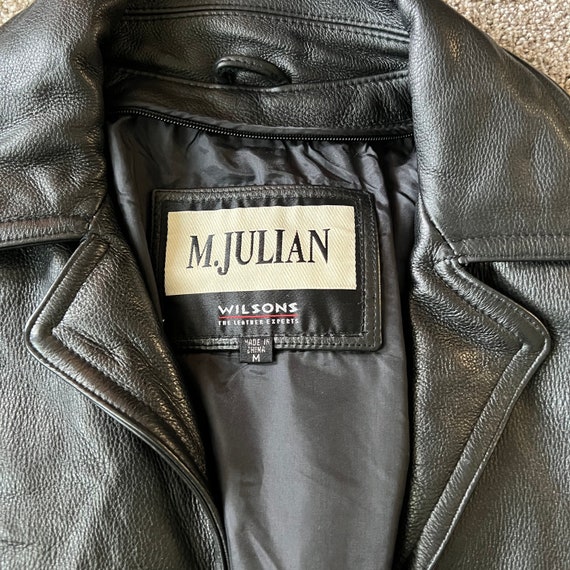Wilson Leather M Black Vintage Button Up Jacket - image 4