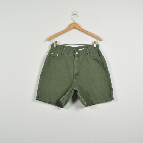 Faded Glory Dark Green Size 28 Denim Shorts - image 1