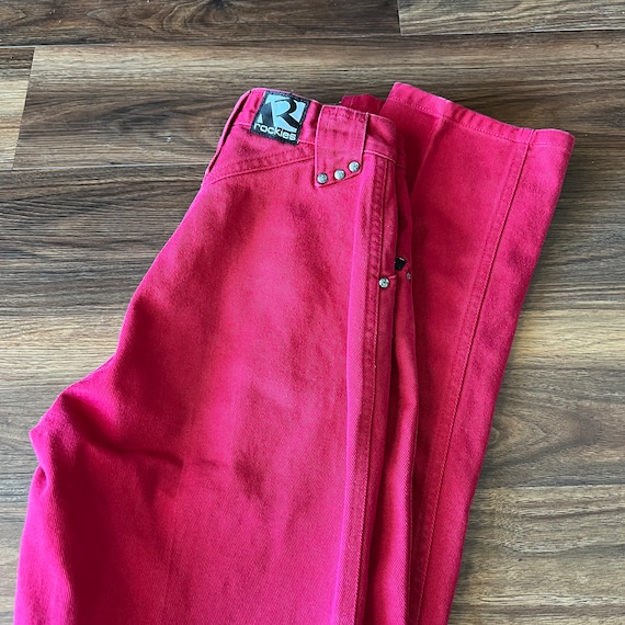 Rockies Size 25 Red Vintage Western Denim Jeans - image 4