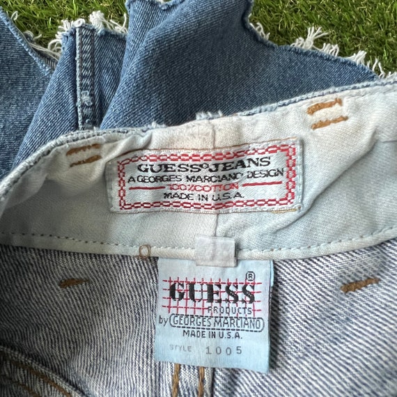 Guess Size 30 Button Fly Vintage Denim Cutoff Sho… - image 7