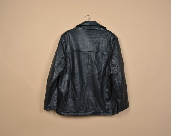 Wilson Leather M Black Vintage Button Up Jacket - image 2