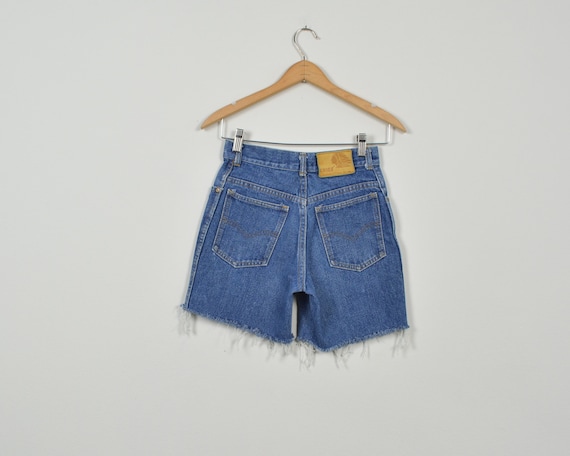 Vintage Denim Cutoff Long Shorts - image 1