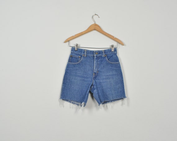 Vintage Denim Cutoff Long Shorts - image 2