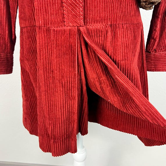 1970s rust color corduroy mini jumpsuit - image 3