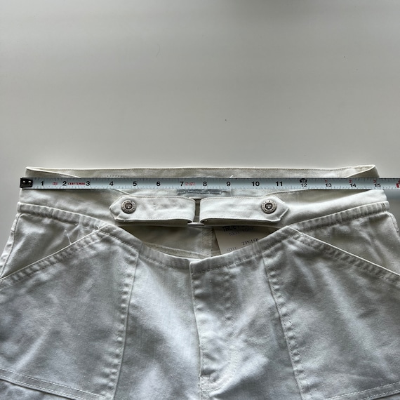 White Y2K Cutout Deadstock Flare Denim Jeans - Gem