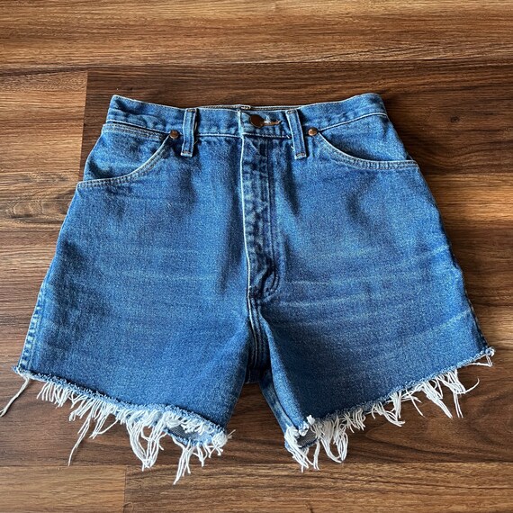 Wrangler Dark Wash Vintage Denim Cutoff Shorts - image 4